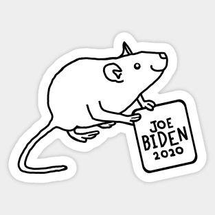 Cute Rat with Joe Biden 2020 Sign Outline Sticker